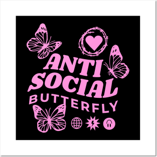 Anti Social Butterfly Posters and Art